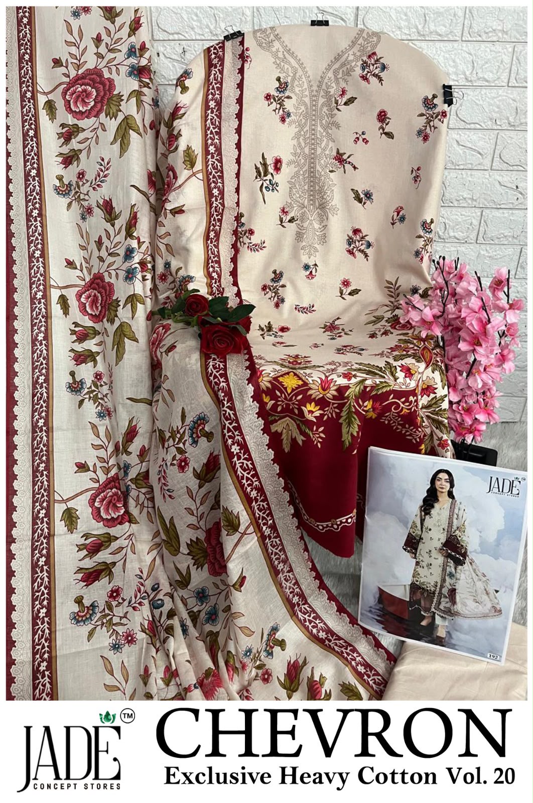Chevron Vol 20 Jade Mix Cotton Karachi Salwar Suits Exporter Ahmedabad