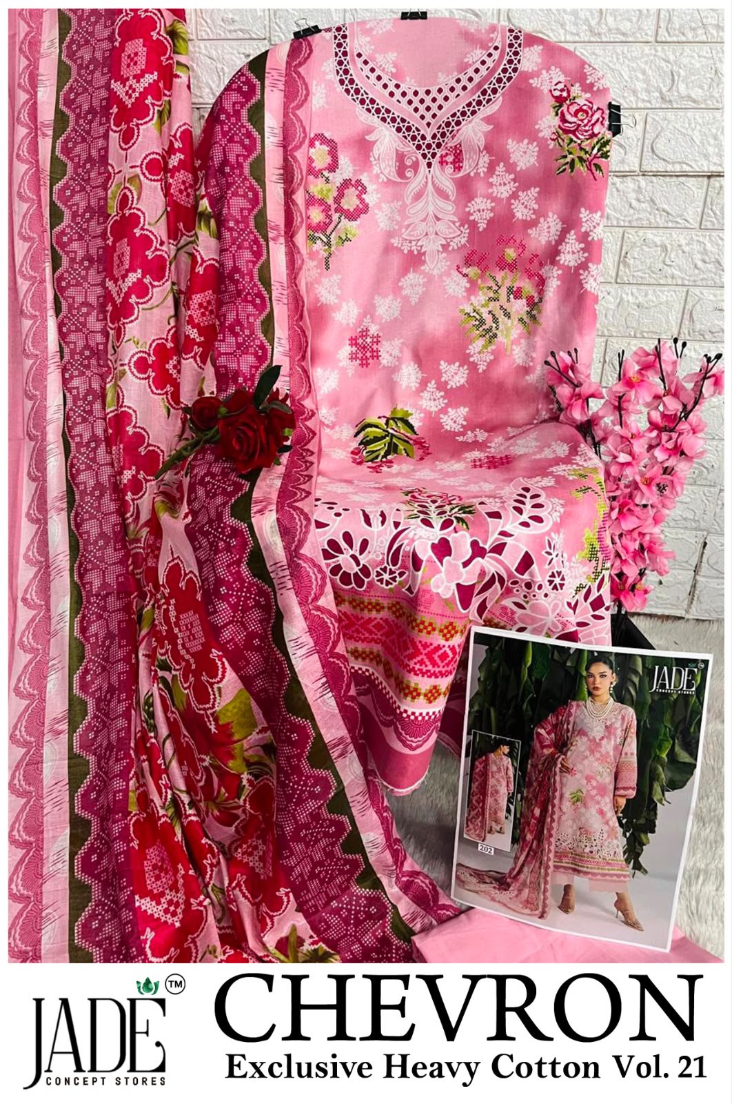 Chevron Vol 21 Jade Cotton Karachi Salwar Suits Wholesaler Gujarat