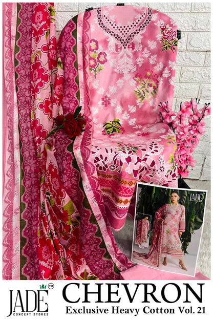 Chevron Vol 21 Jade Cotton Karachi Salwar Suits Wholesaler Gujarat