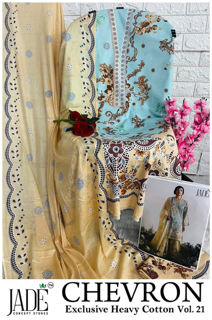 Chevron Vol 21 Jade Cotton Karachi Salwar Suits Wholesaler Gujarat