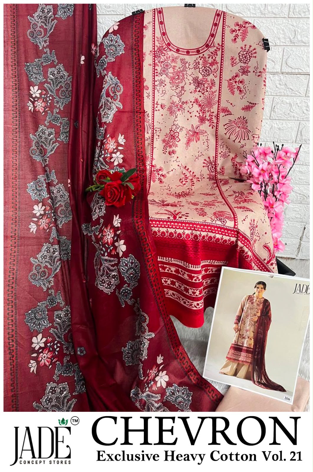 Chevron Vol 21 Jade Cotton Karachi Salwar Suits Wholesaler Gujarat