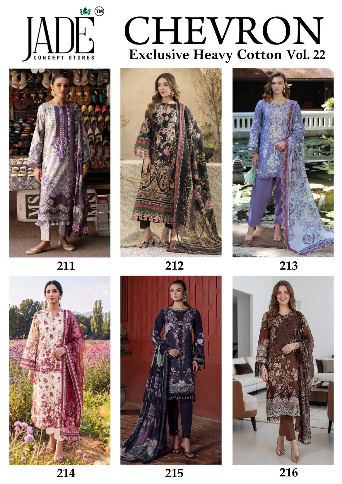 Chevron Vol 22 Jade Cotton Karachi Salwar Suits Wholesaler Ahmedabad