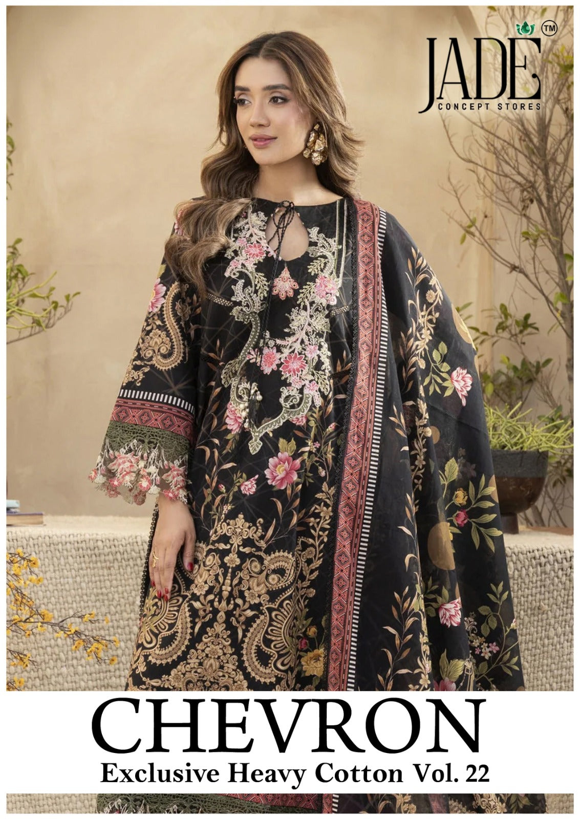 Chevron Vol 22 Jade Cotton Karachi Salwar Suits Wholesaler Ahmedabad