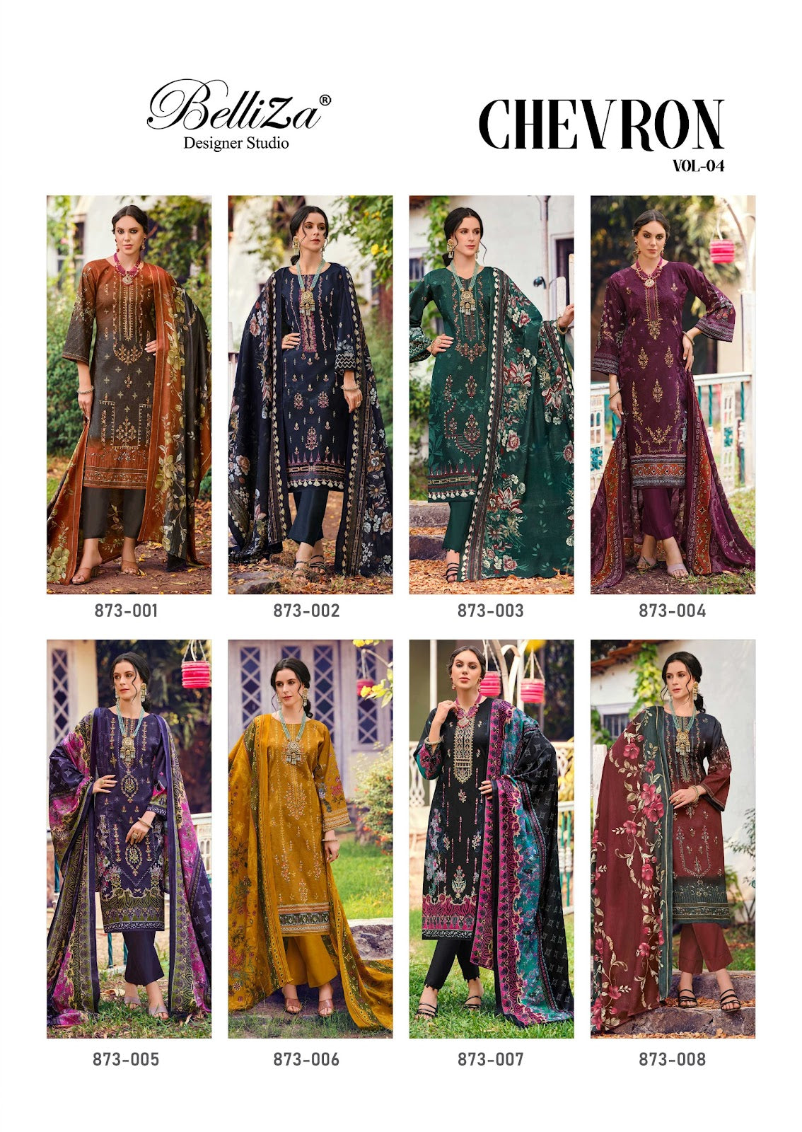 Chevron Vol 4 Belliza Designer Studio Cotton Karachi Salwar Suits Wholesale Price