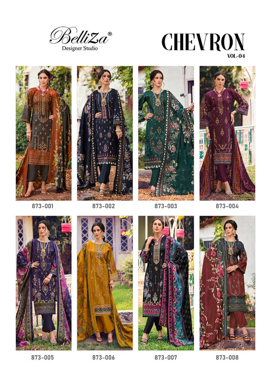 Chevron Vol 4 Belliza Designer Studio Cotton Karachi Salwar Suits Wholesale Price