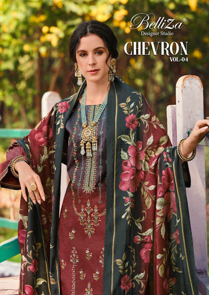 Chevron Vol 4 Belliza Designer Studio Cotton Karachi Salwar Suits Wholesale Price