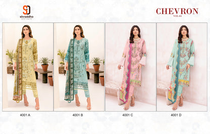 Chevron Vol 4 4001 Shraddha Designer Cotton Pakistani Patch Work Suits Exporter