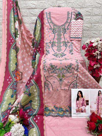 Chevron Vol 4 4001 Shraddha Designer Cotton Pakistani Patch Work Suits Exporter