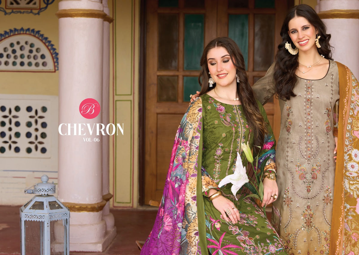 Chevron Vol 6 Belliza Designer Studio Cotton Karachi Salwar Suits Manufacturer Gujarat