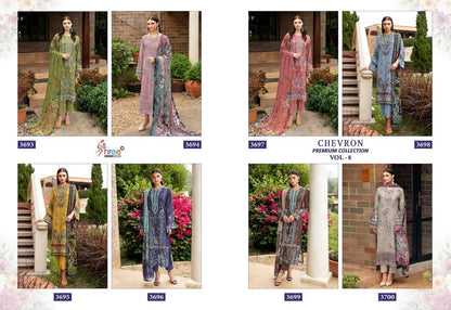 Chevron Vol 8 Premium Collection Shree Fabs Cotton Pakistani Patch Work Suits Exporter