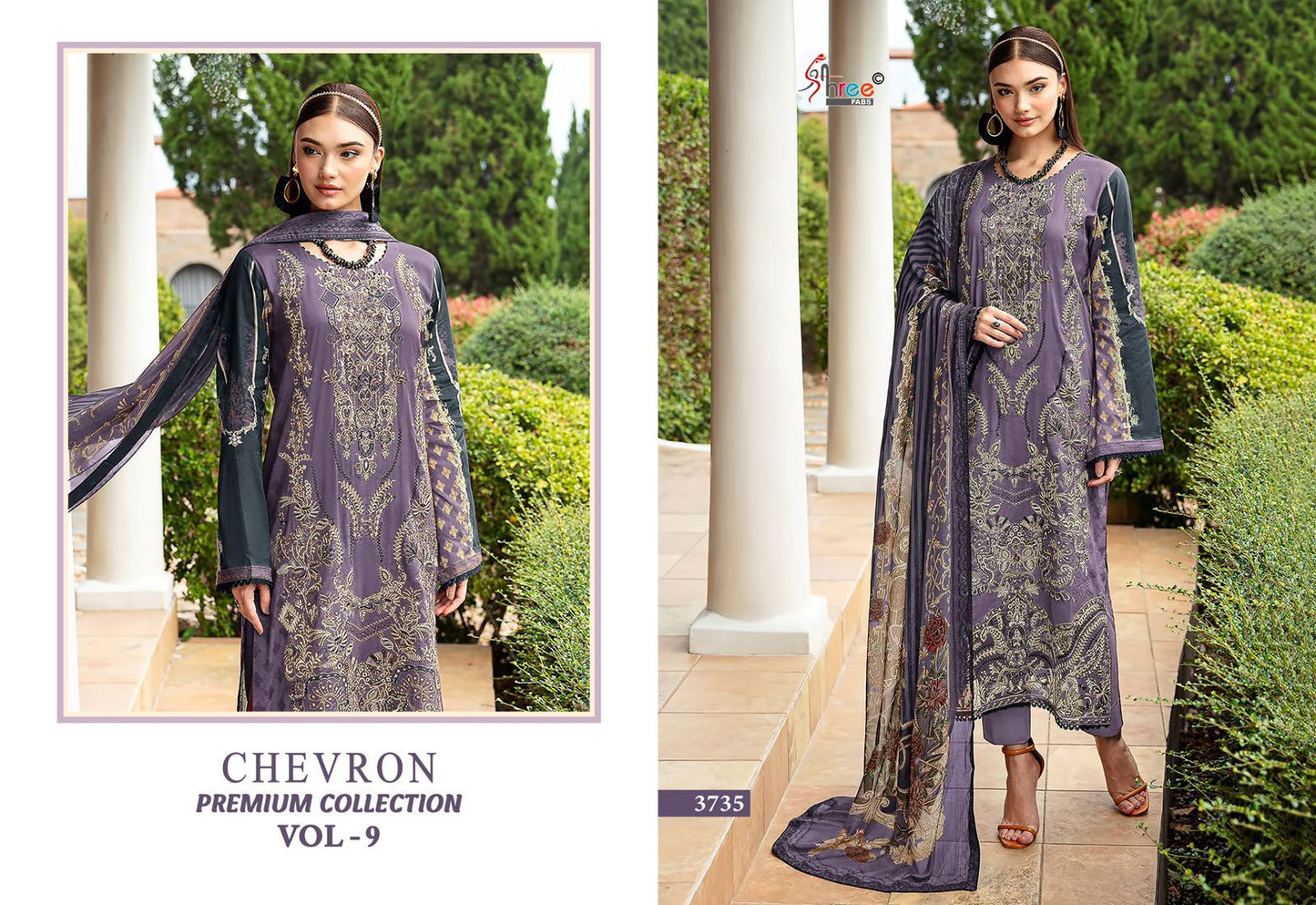 Chevron Vol 9 Premium Collection Shree Fabs Cotton Pakistani Patch Work Suits Supplier