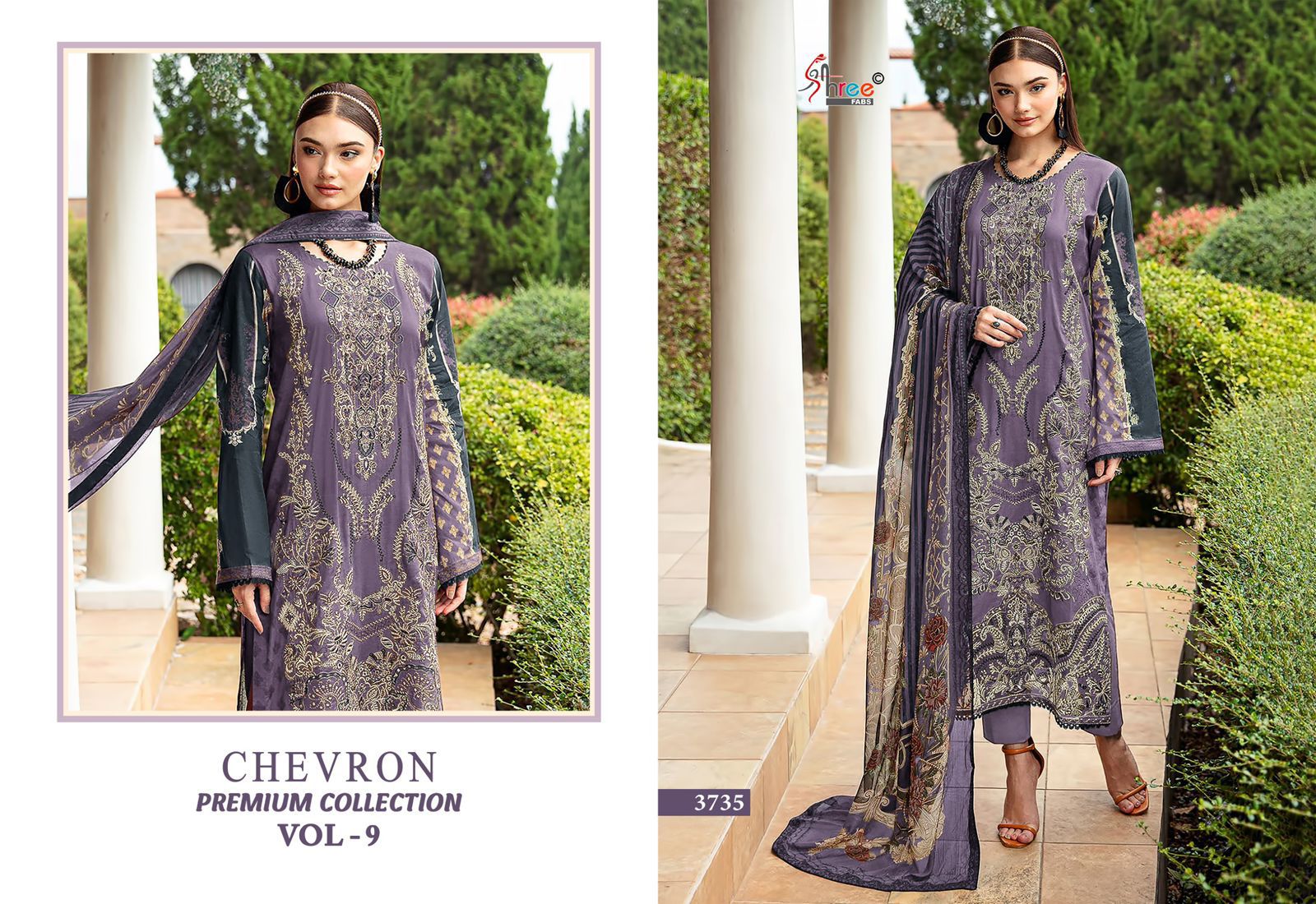 Chevron Vol 9 Premium Collection Shree Fabs Cotton Pakistani Patch Work Suits Supplier