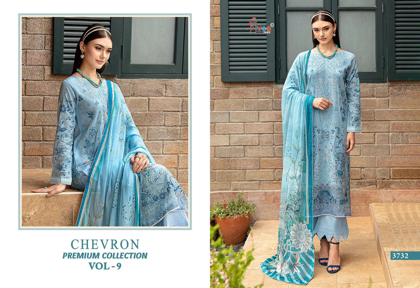 Chevron Vol 9 Premium Collection Shree Fabs Cotton Pakistani Patch Work Suits Supplier