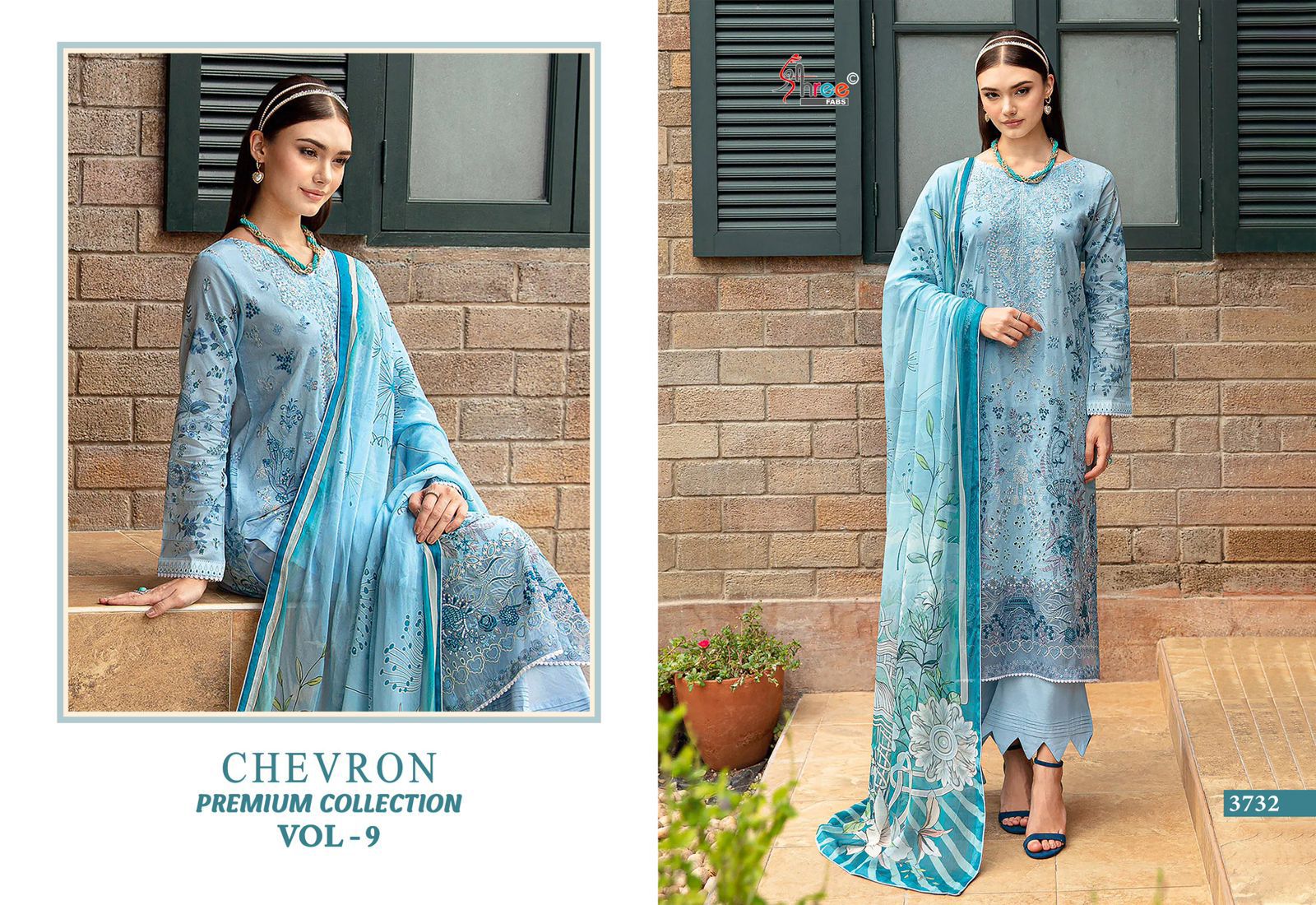 Chevron Vol 9 Premium Collection Shree Fabs Cotton Pakistani Patch Work Suits Supplier