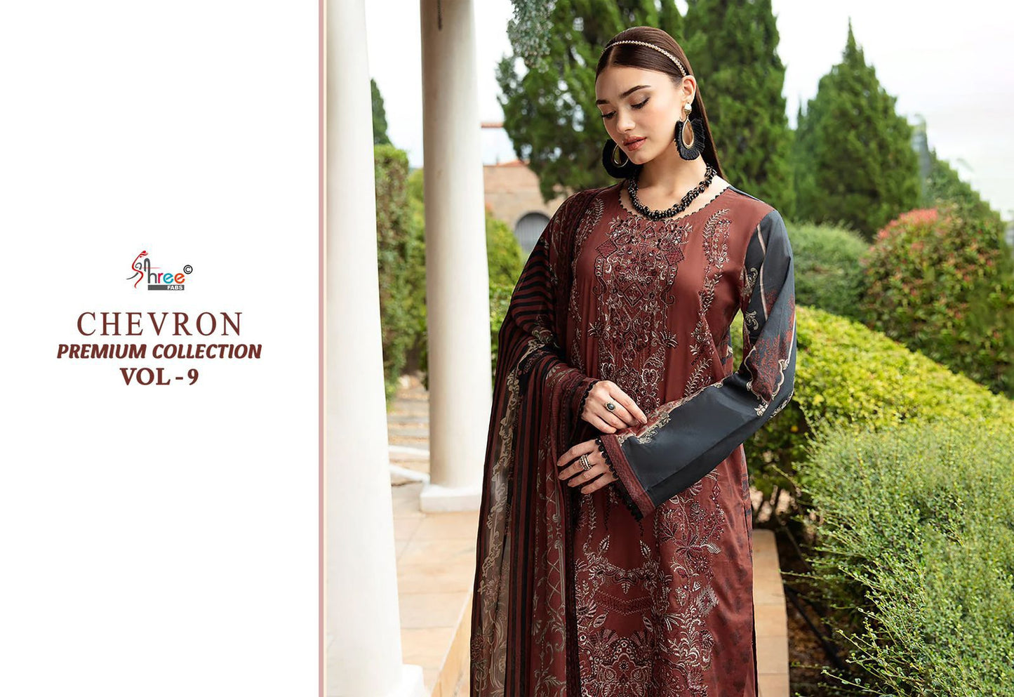 Chevron Vol 9 Premium Collection Shree Fabs Cotton Pakistani Patch Work Suits Supplier
