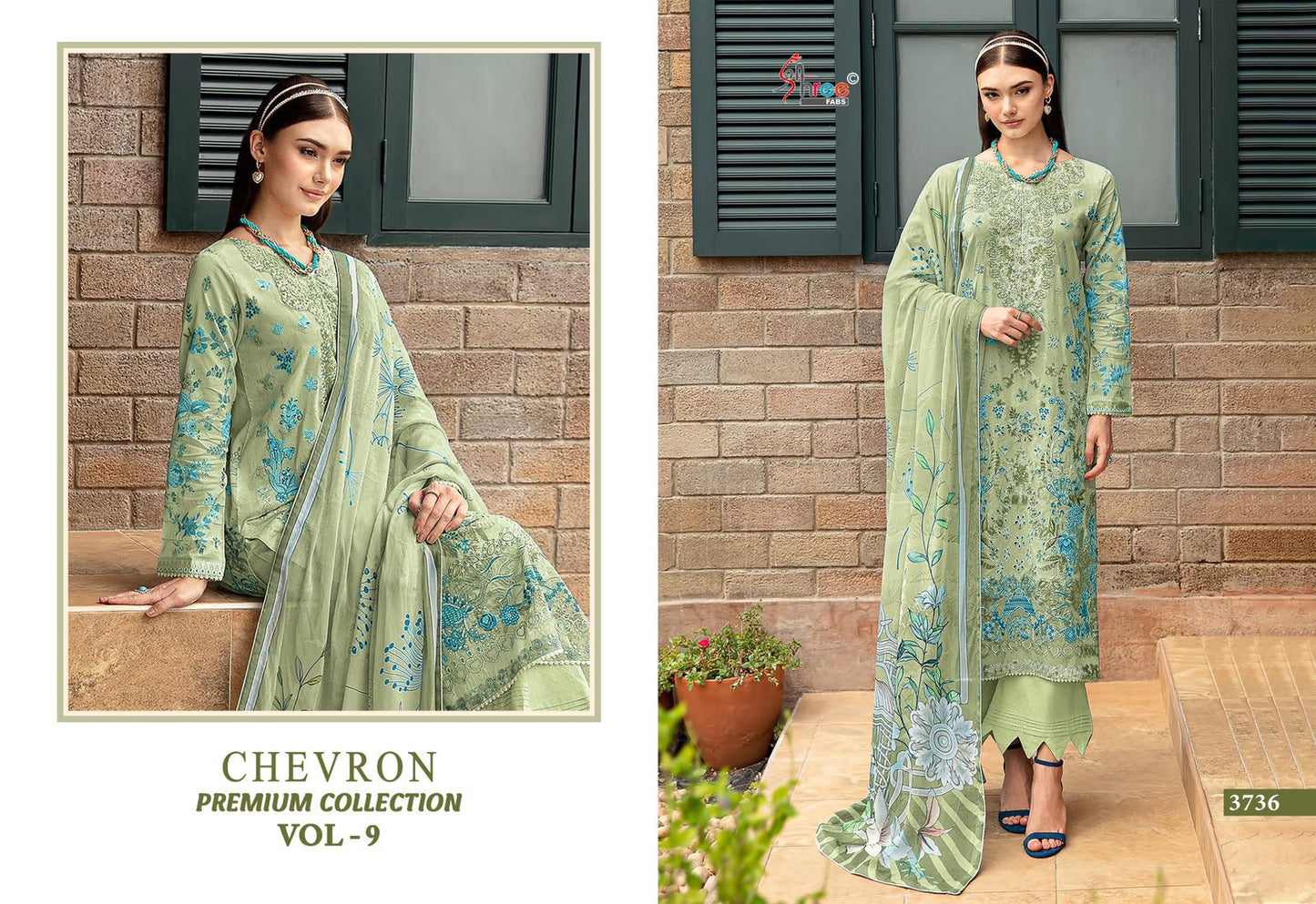 Chevron Vol 9 Premium Collection Shree Fabs Cotton Pakistani Patch Work Suits Supplier
