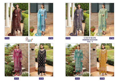 Chevron Vol 9 Premium Collection Shree Fabs Cotton Pakistani Patch Work Suits Supplier