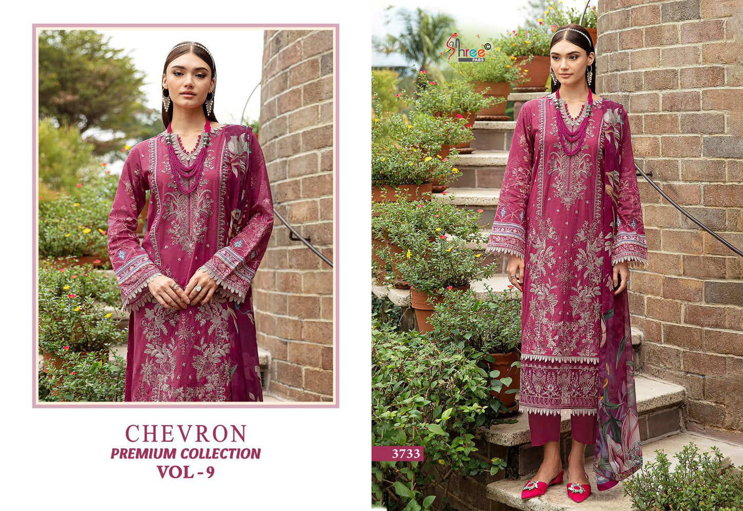Chevron Vol 9 Premium Collection Shree Fabs Cotton Pakistani Patch Work Suits Supplier