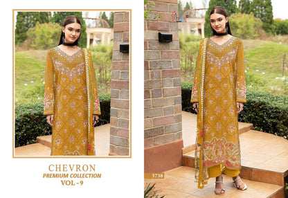 Chevron Vol 9 Premium Collection Shree Fabs Cotton Pakistani Patch Work Suits Supplier