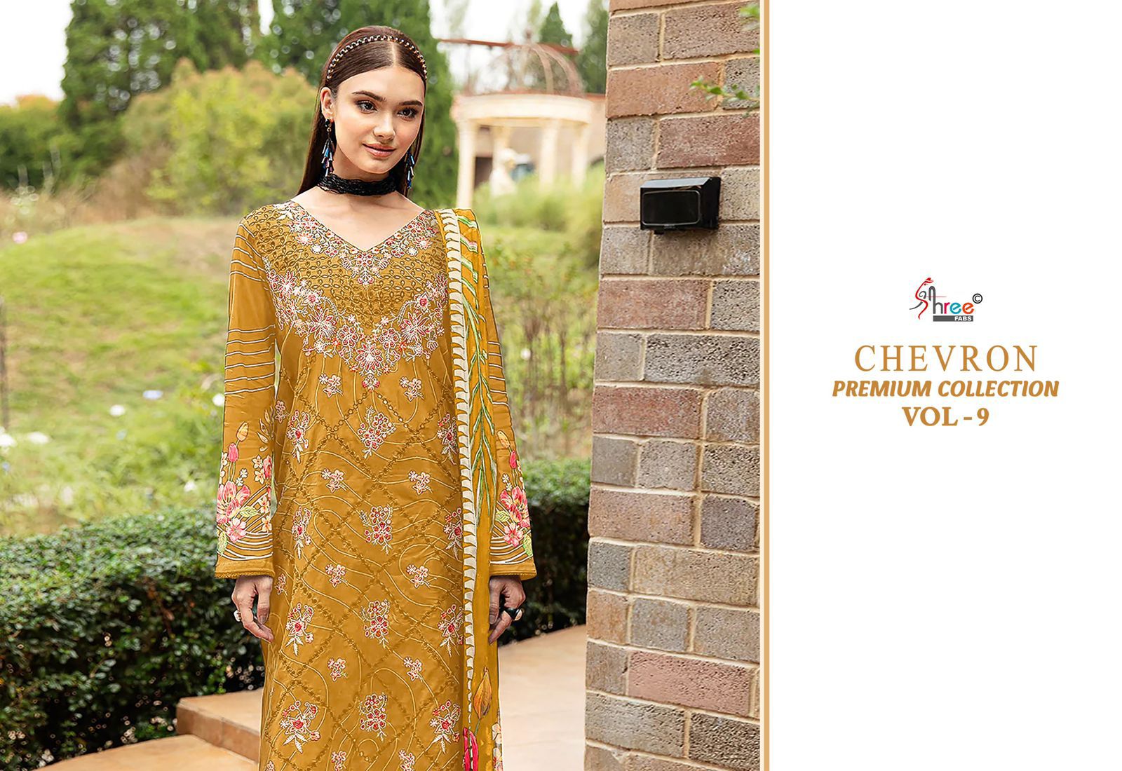Chevron Vol 9 Premium Collection Shree Fabs Cotton Pakistani Patch Work Suits Supplier