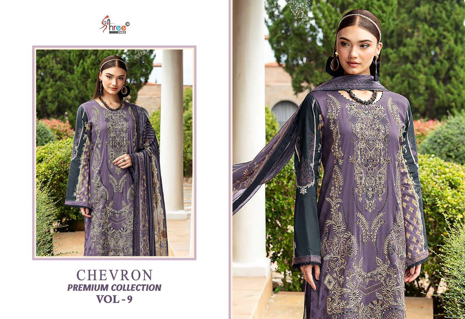 Chevron Vol 9 Premium Collection Shree Fabs Cotton Pakistani Patch Work Suits Supplier