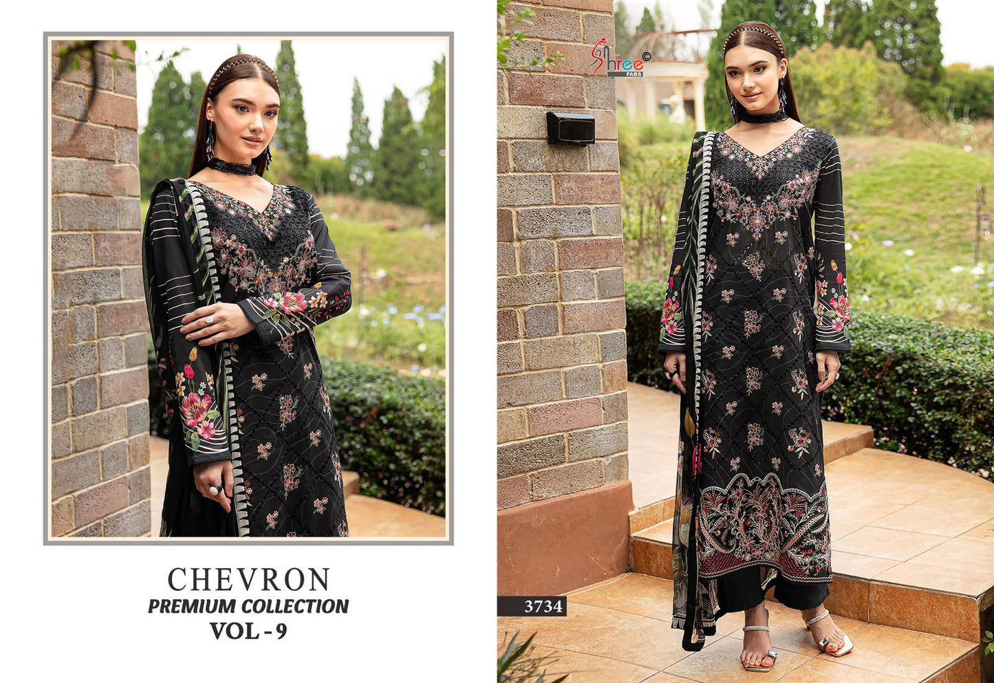 Chevron Vol 9 Premium Collection Shree Fabs Cotton Pakistani Patch Work Suits Supplier