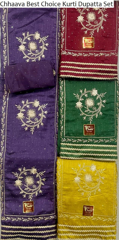 Chhaava Best Choice Vichitra Kurti Dupatta Set Exporter Ahmedabad
