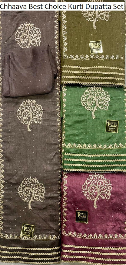 Chhaava Best Choice Vichitra Kurti Dupatta Set Exporter Ahmedabad