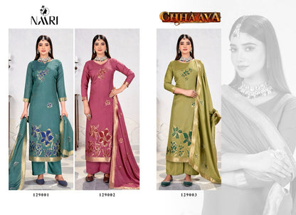 Chhaava Naari Pure Muslin Pant Style Suits Manufacturer Ahmedabad