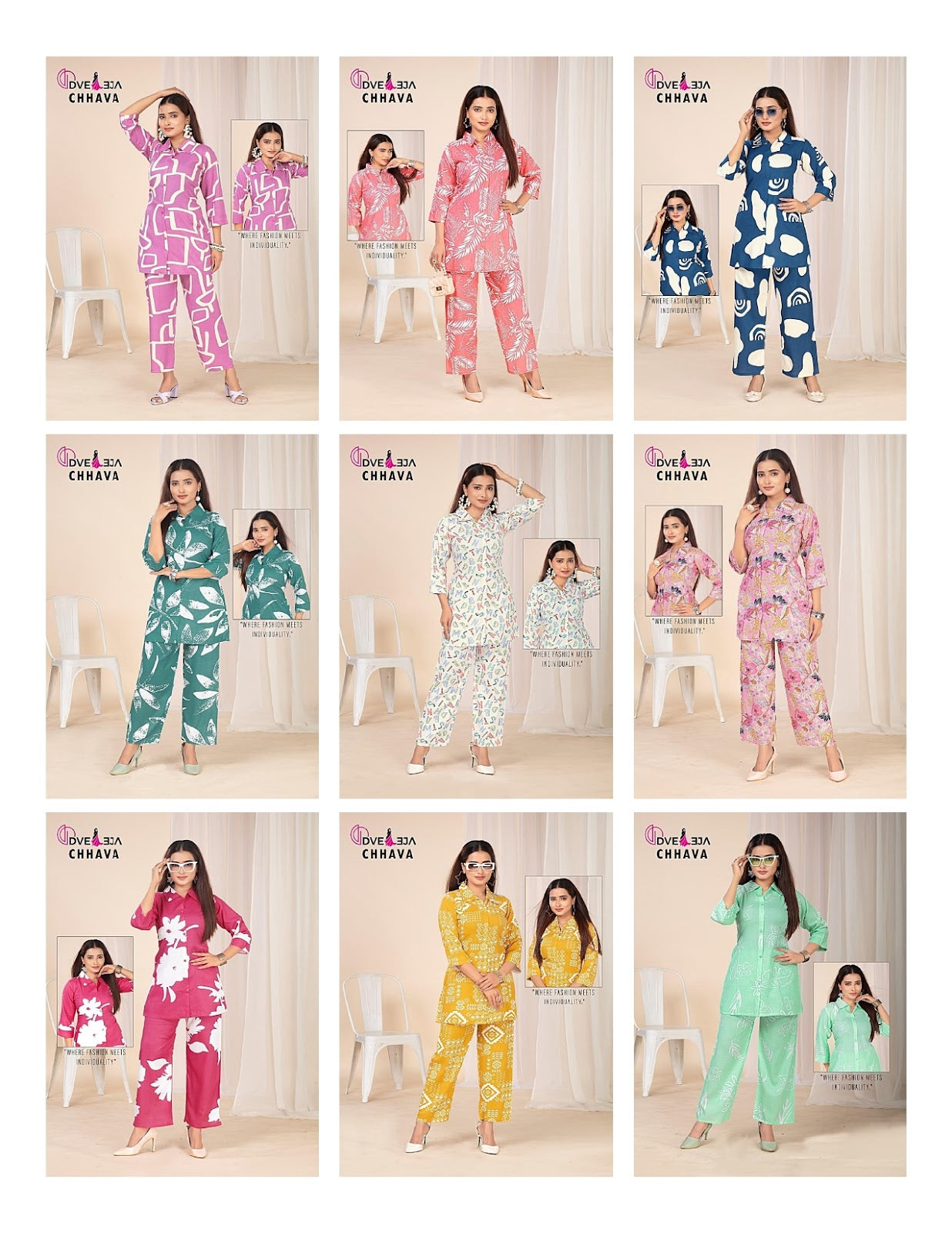 Chhava Dveeja Fashion Reyon Co Ord Set Exporter Gujarat