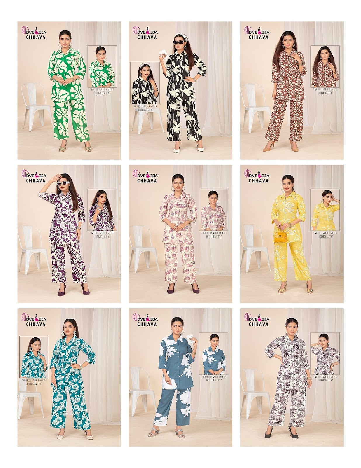 Chhava Dveeja Fashion Reyon Co Ord Set Exporter Gujarat