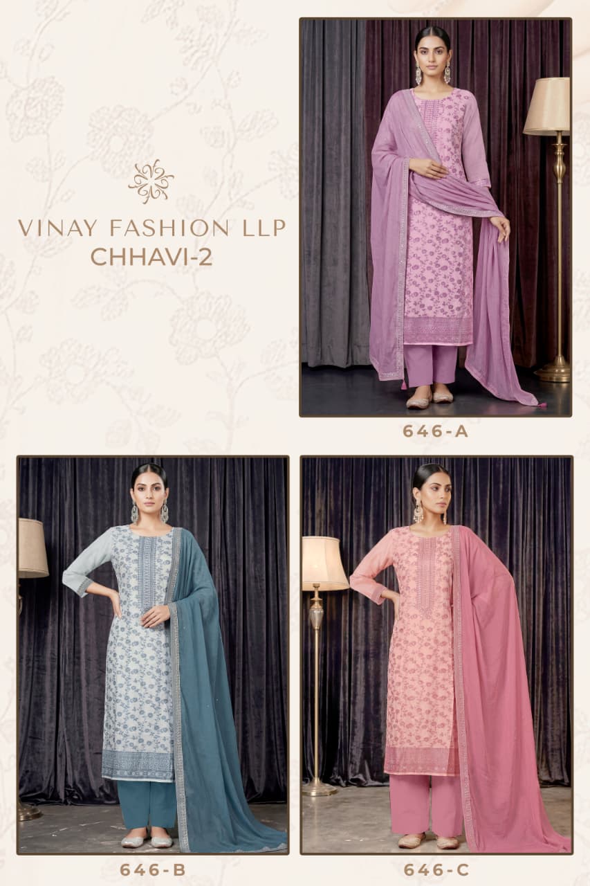 Chhavi 2 Kuleesh Vinay Fashion Llp Viscose Muslin Pant Style Suits Wholesale Rate