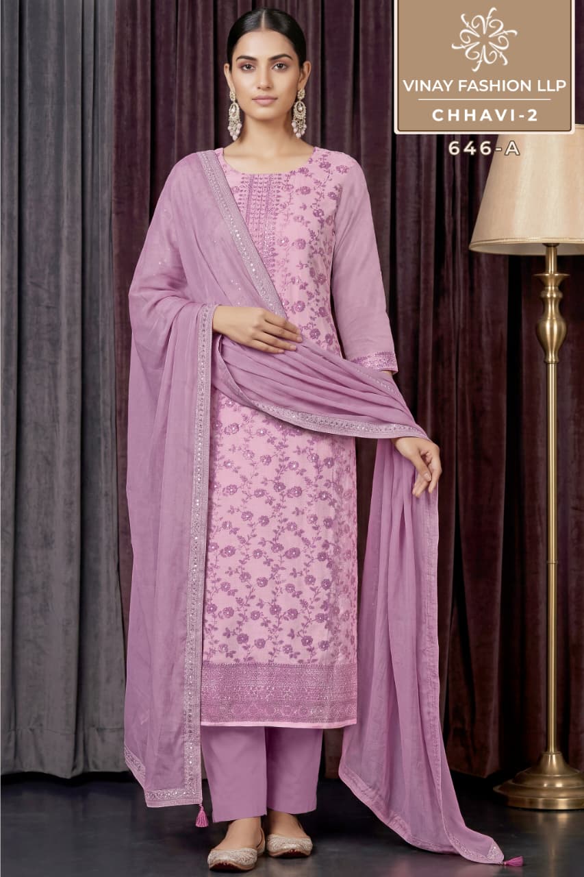 Chhavi 2 Kuleesh Vinay Fashion Llp Viscose Muslin Pant Style Suits Wholesale Rate