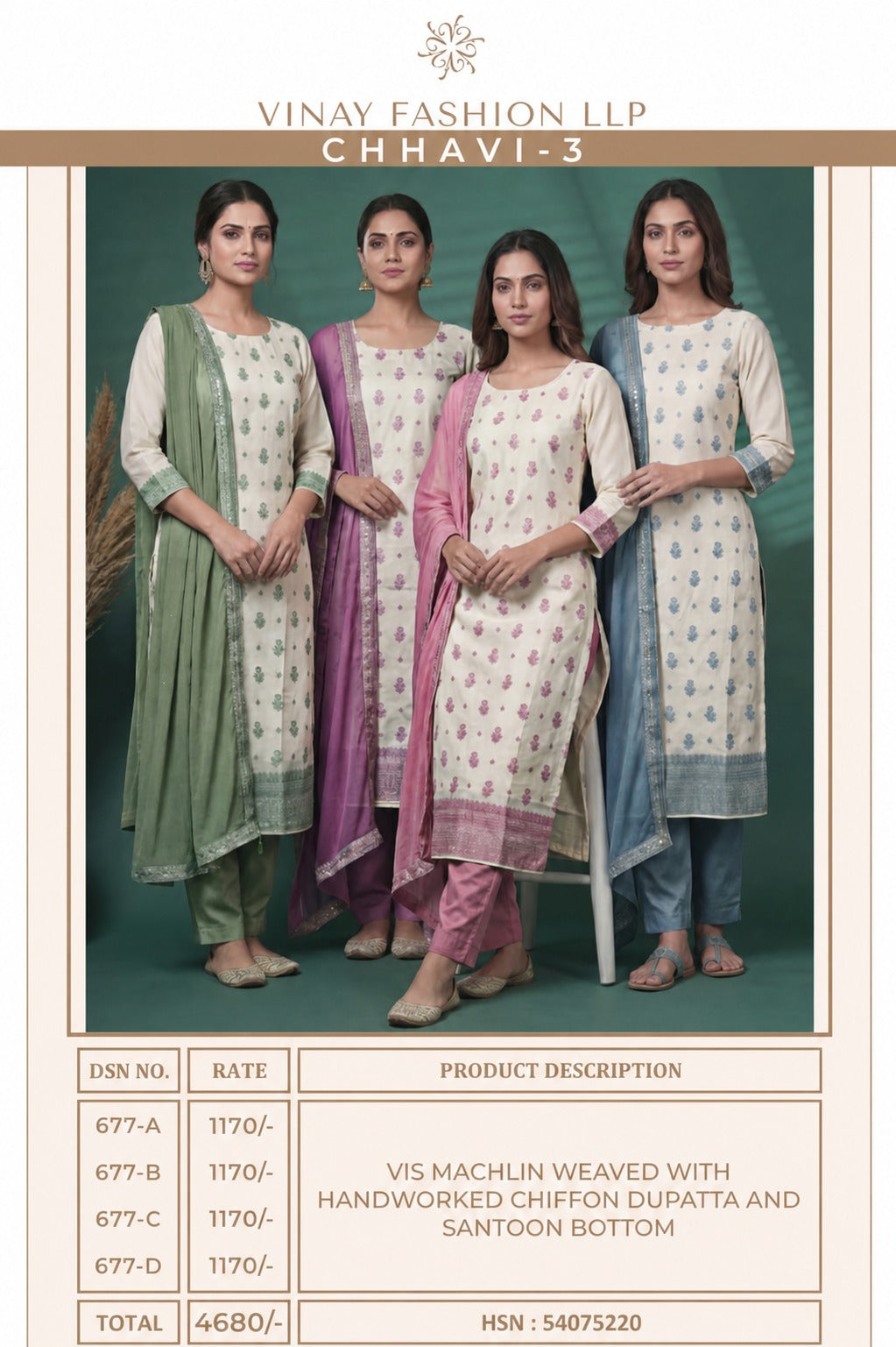 Chhavi 3 Kuleesh Vinay Fashion Llp Viscose Muslin Pant Style Suits Wholesale Rate