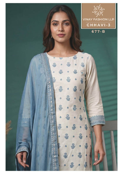 Chhavi 3 Kuleesh Vinay Fashion Llp Viscose Muslin Pant Style Suits Wholesale Rate