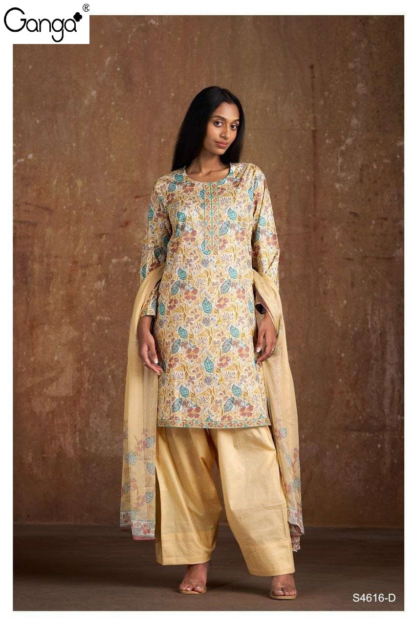 Chhavi 4616 Ganga Cotton Pant Style Suits Wholesaler India
