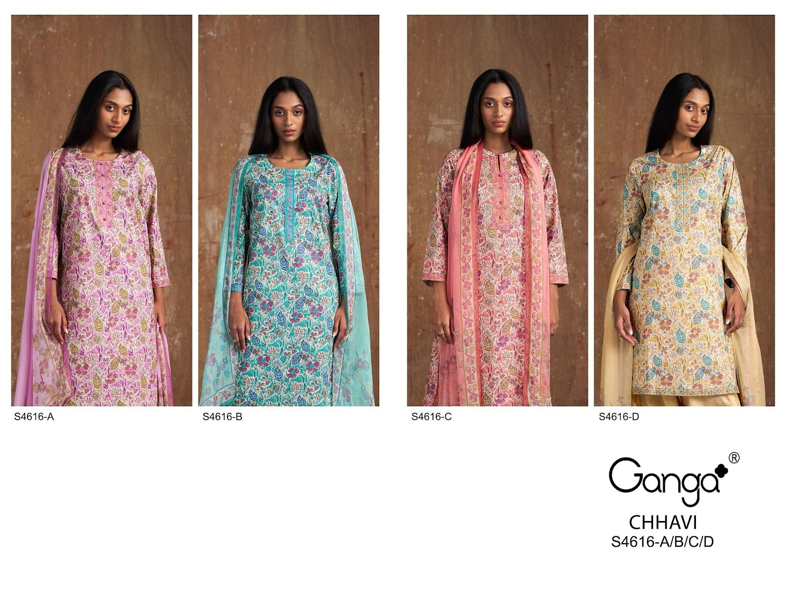 Chhavi 4616 Ganga Cotton Pant Style Suits Wholesaler India