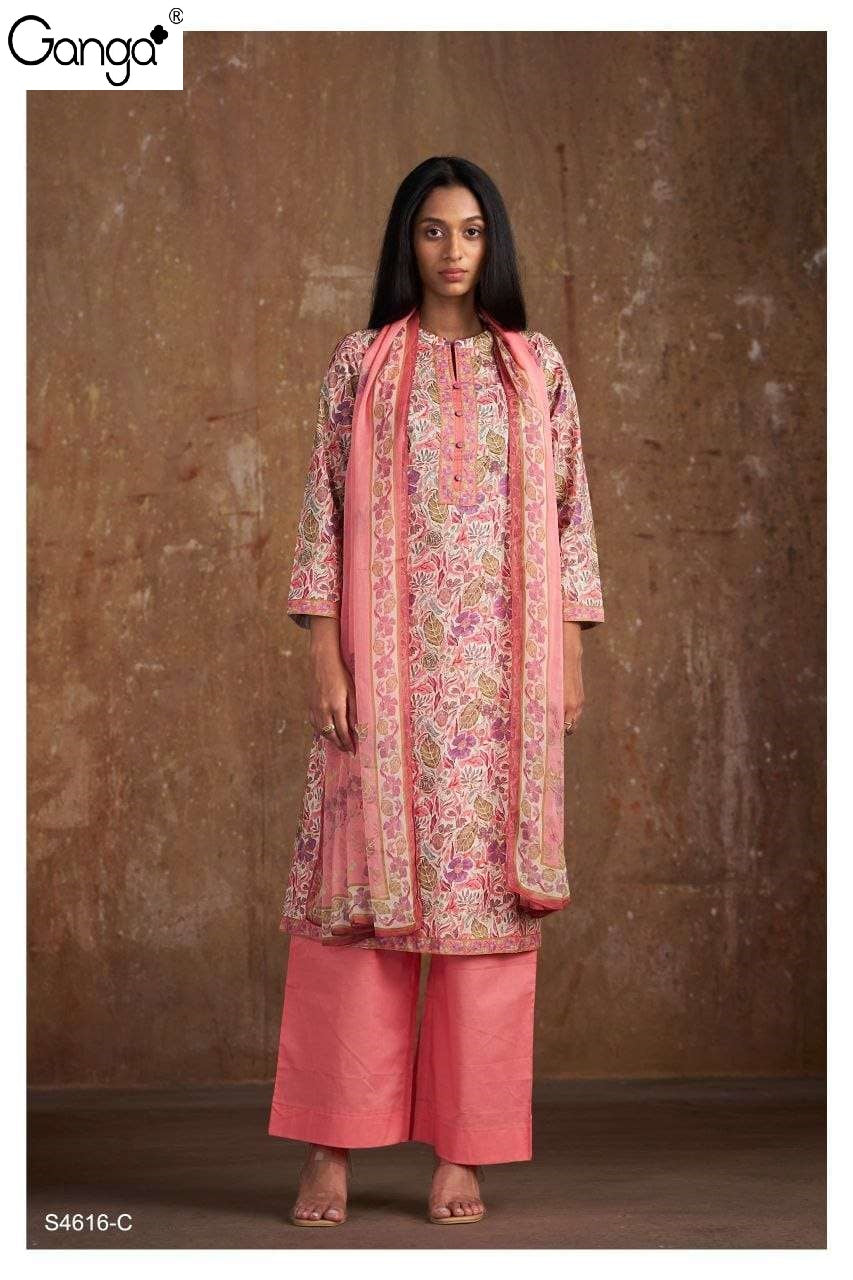 Chhavi 4616 Ganga Cotton Pant Style Suits Wholesaler India