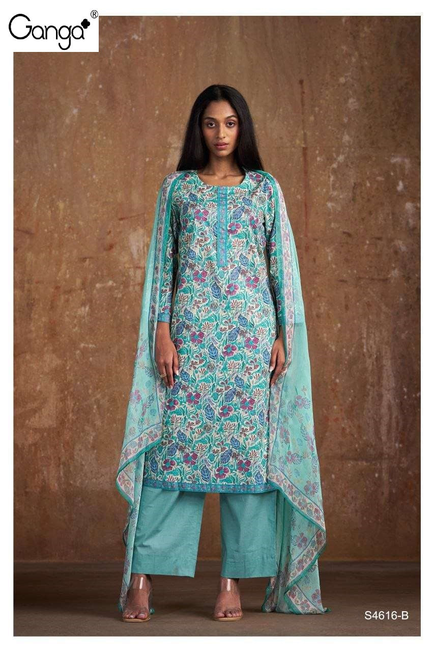 Chhavi 4616 Ganga Cotton Pant Style Suits Wholesaler India