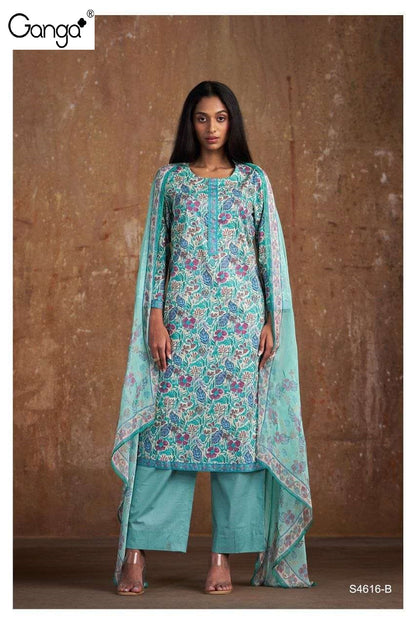 Chhavi 4616 Ganga Cotton Pant Style Suits Wholesaler India