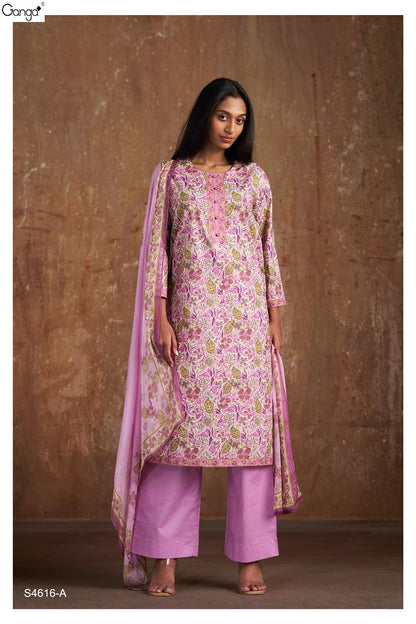 Chhavi 4616 Ganga Cotton Pant Style Suits Wholesaler India