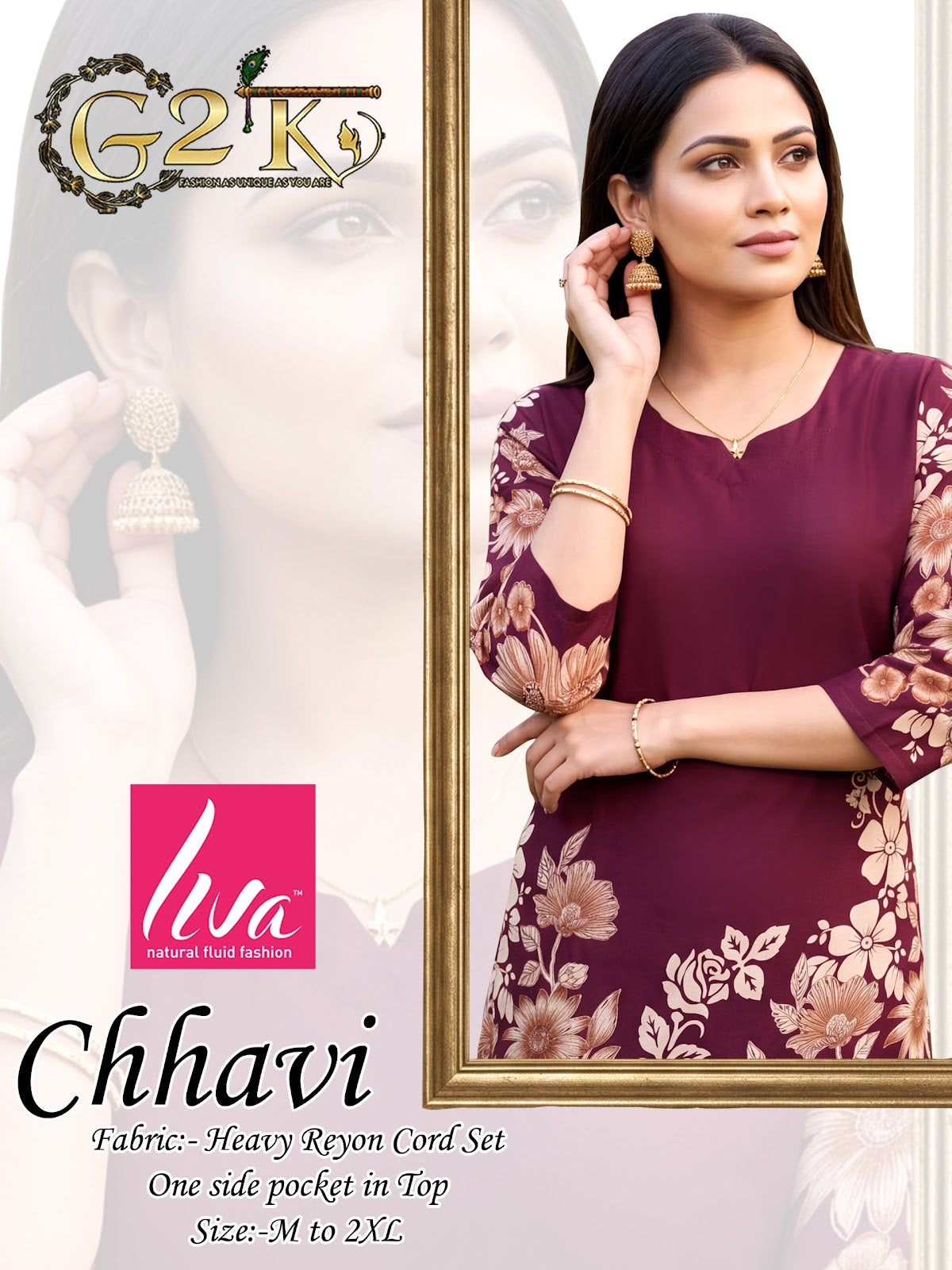 Chhavi G2K Reyon Kurti Plazzo Set Wholesaler