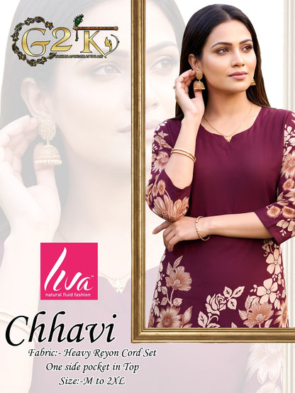 Chhavi G2K Reyon Kurti Plazzo Set Wholesaler