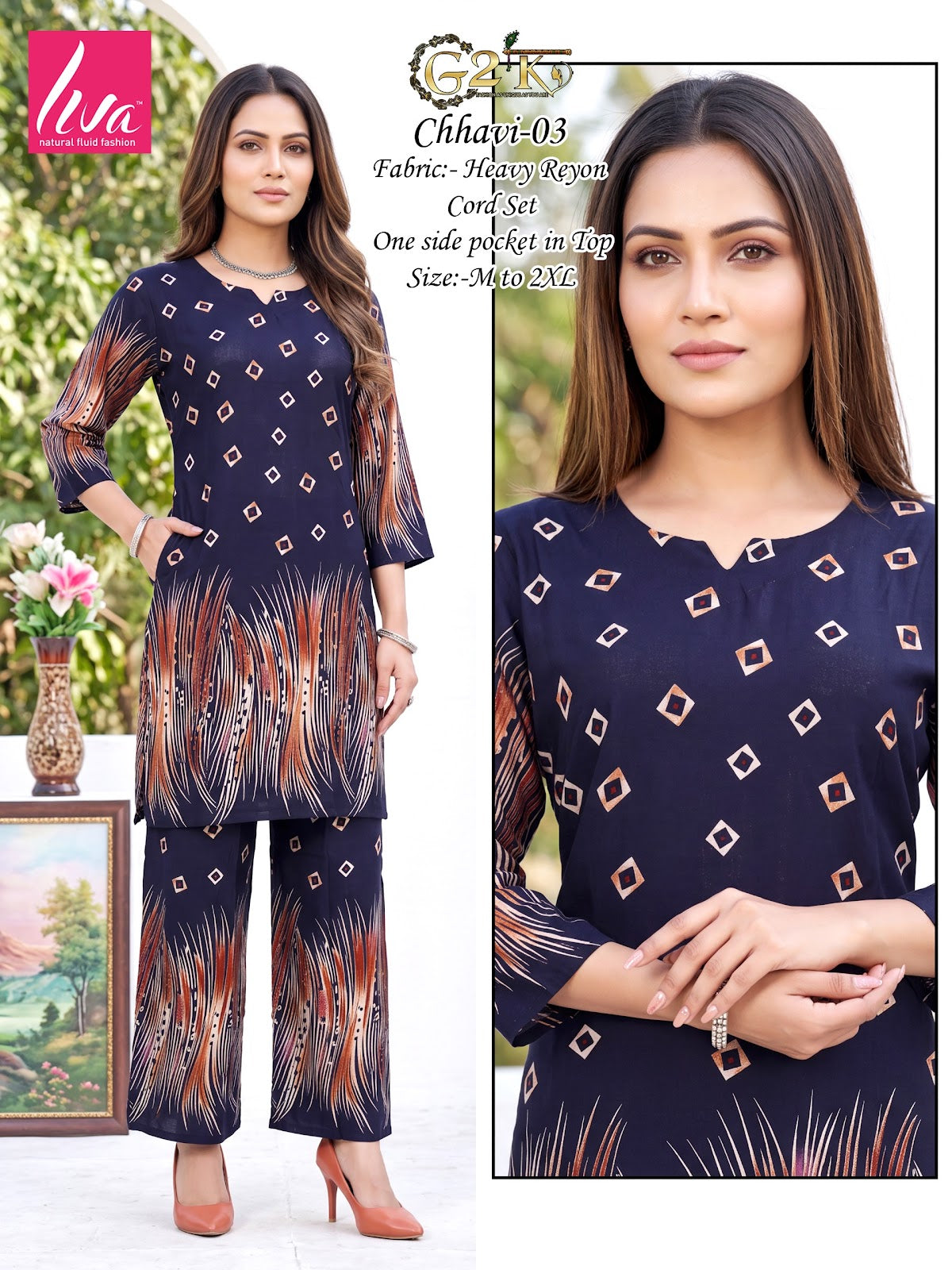 Chhavi G2K Reyon Kurti Plazzo Set Wholesaler
