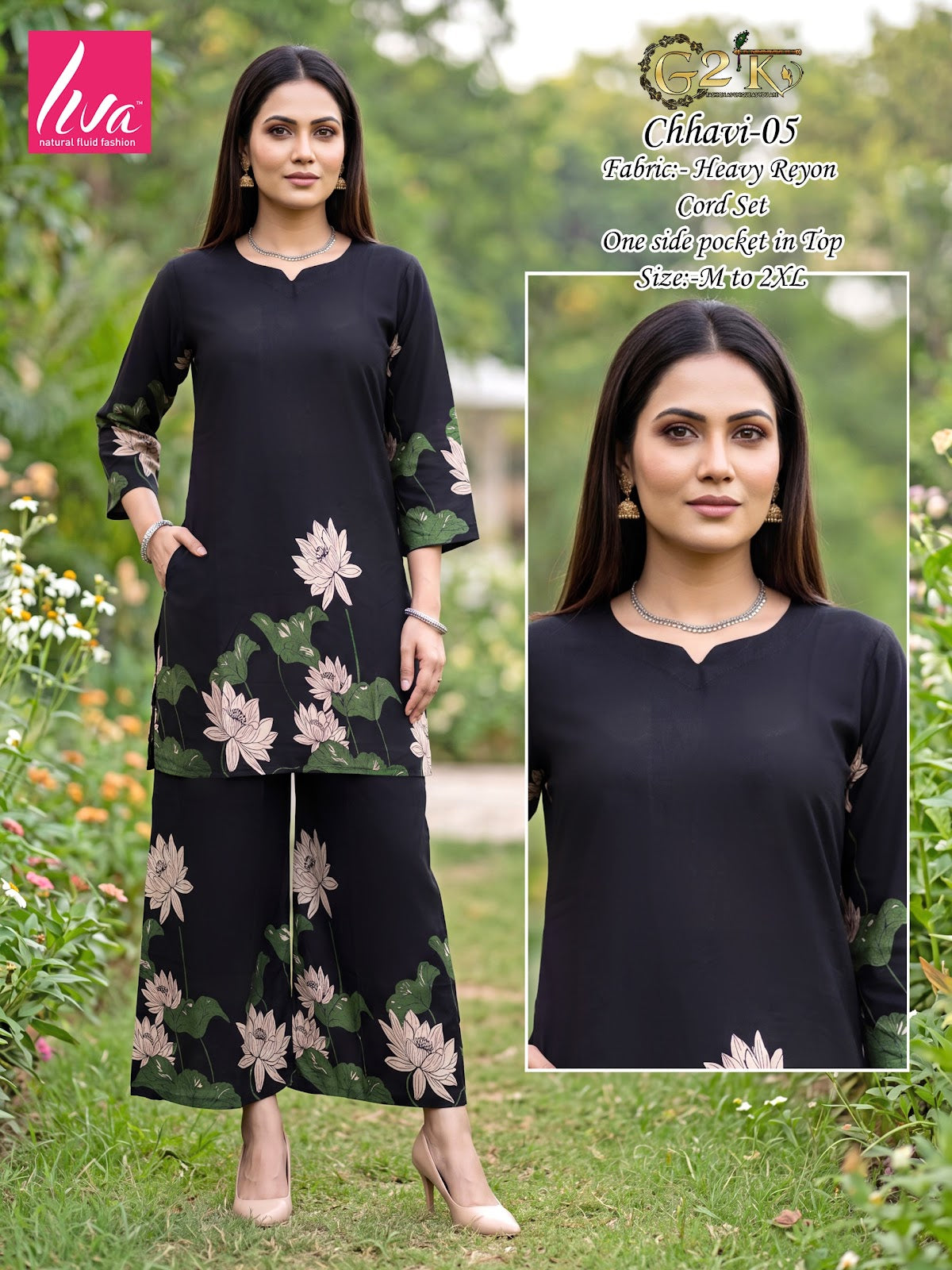 Chhavi G2K Reyon Kurti Plazzo Set Wholesaler
