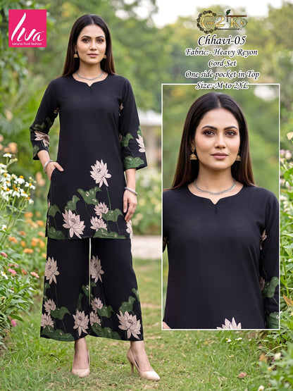 Chhavi G2K Reyon Kurti Plazzo Set Wholesaler