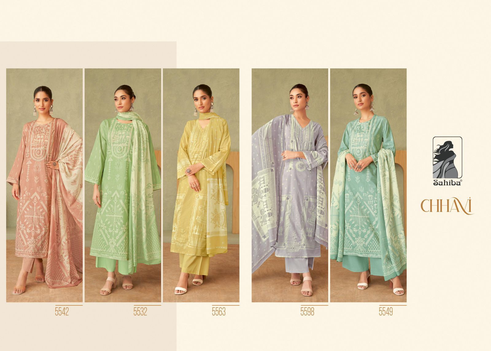 Chhavi Sahiba Cotton Lawn Pant Style Suits Exporter India