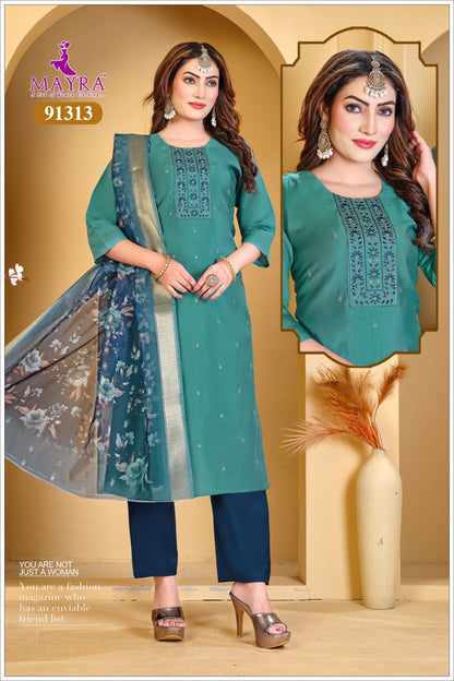 Chhaya Mayra Roman Silk Readymade Pant Style Suits Supplier