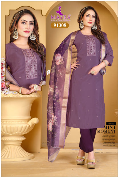 Chhaya Mayra Roman Silk Readymade Pant Style Suits Supplier