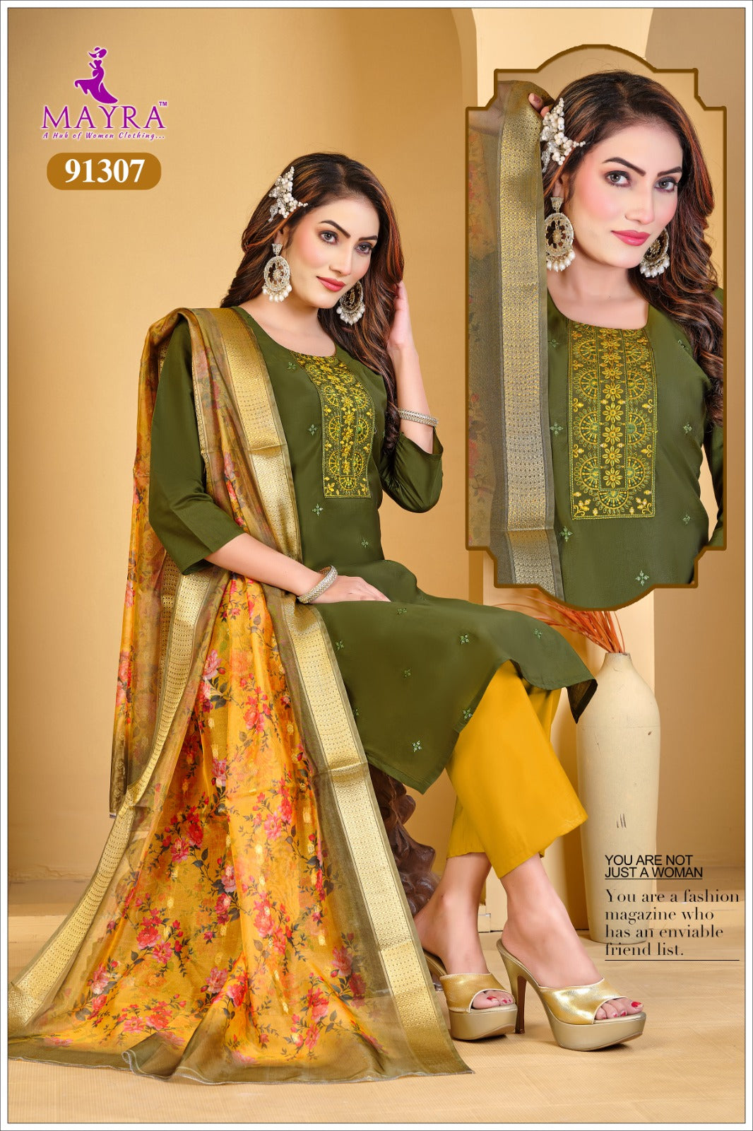 Chhaya Mayra Roman Silk Readymade Pant Style Suits Supplier